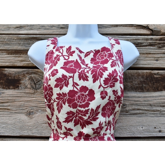 Ann Taylor Red and White Floral Silk Dress - Picture 2 of 5
